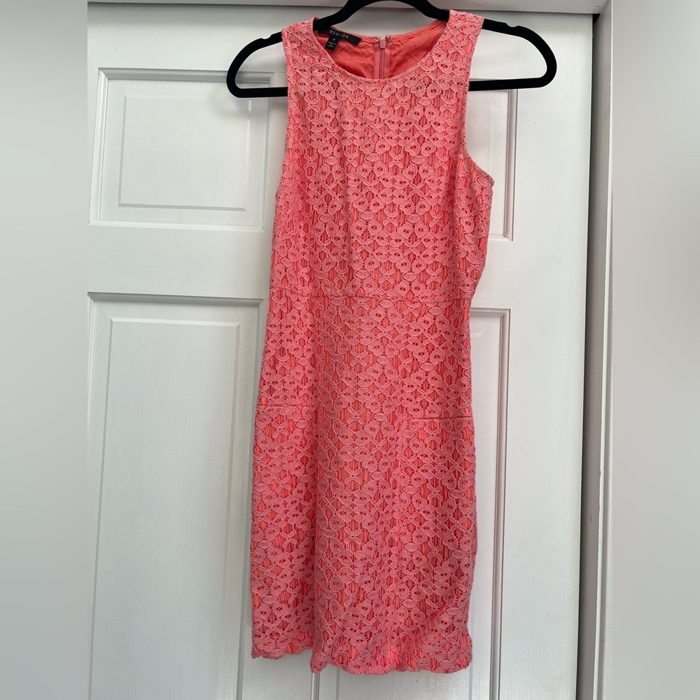 Coral lace dress